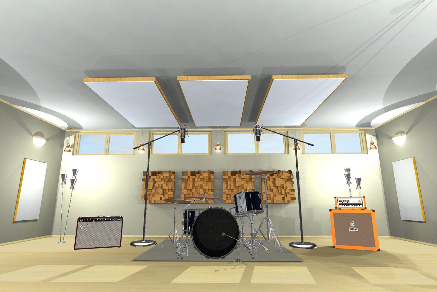 CEILING BAFFLE -  Aluminum & Golden Pecan