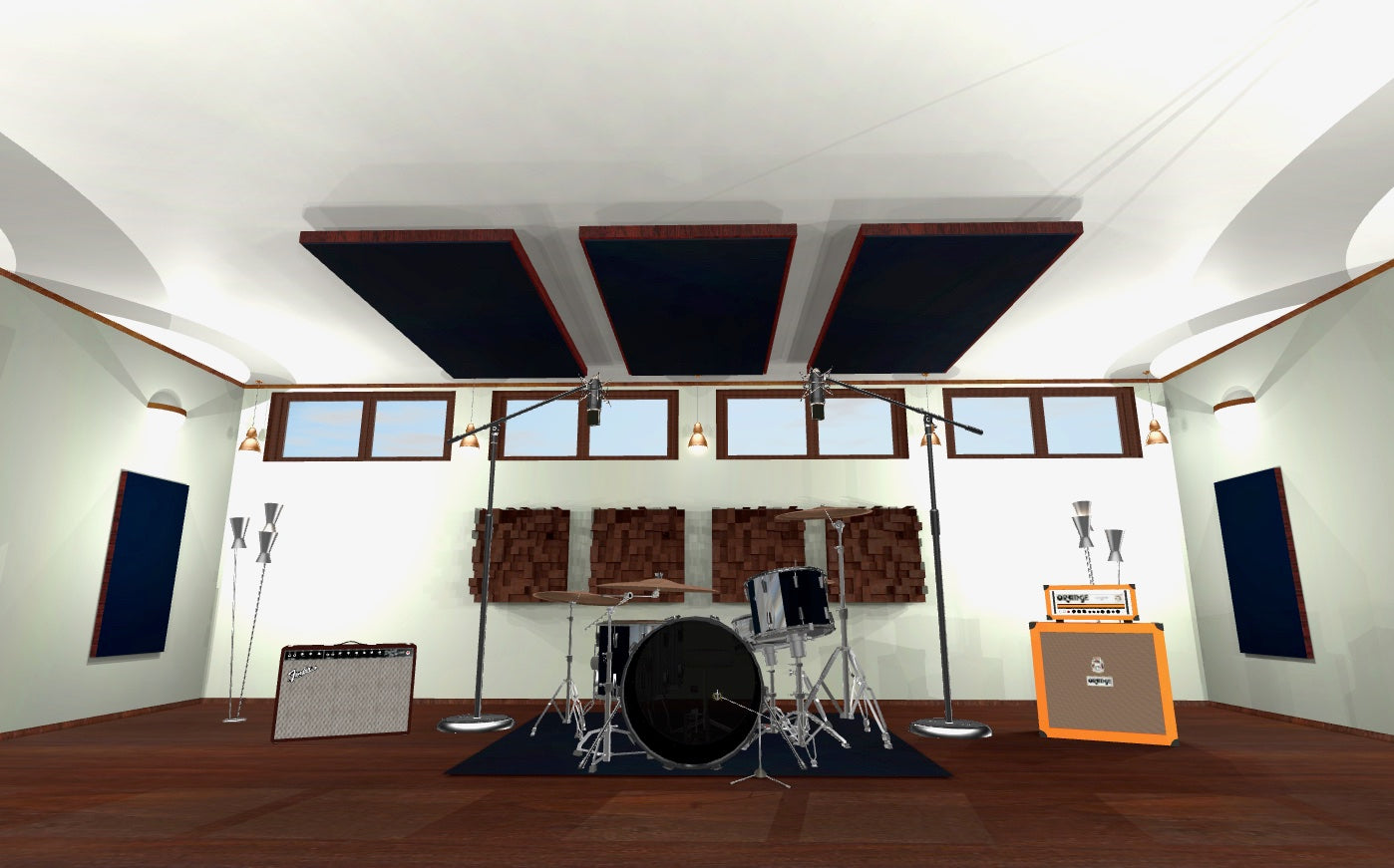 CEILING BAFFLE -  Black & Red Mahogany