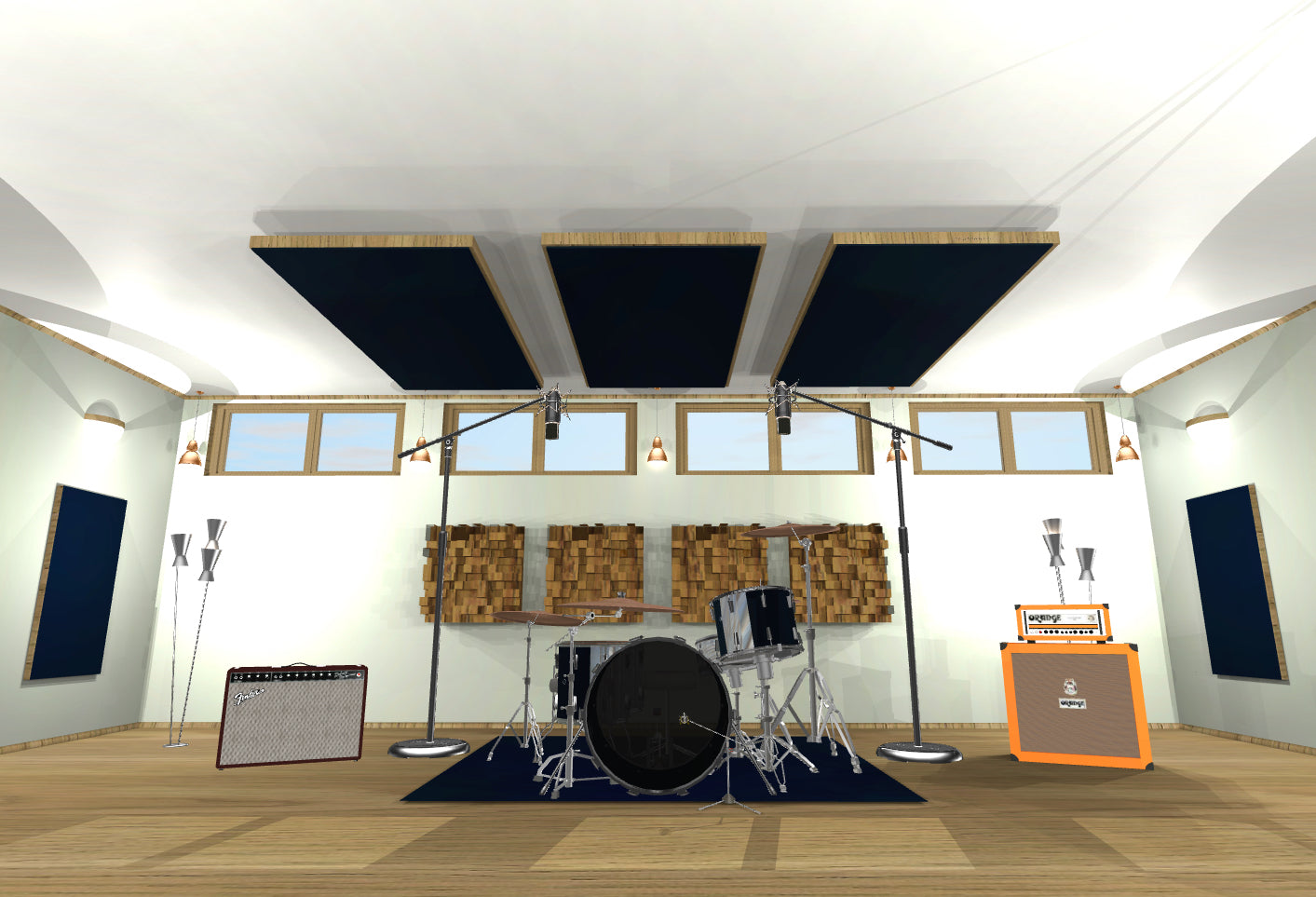 CEILING BAFFLE - Black & Special Walnut