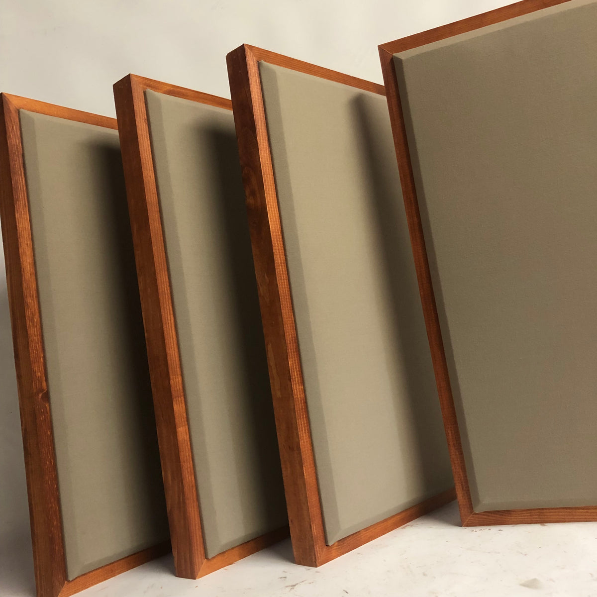 ACOUSTIC PANEL - KHAKI & GUNSTOCK FRAMED