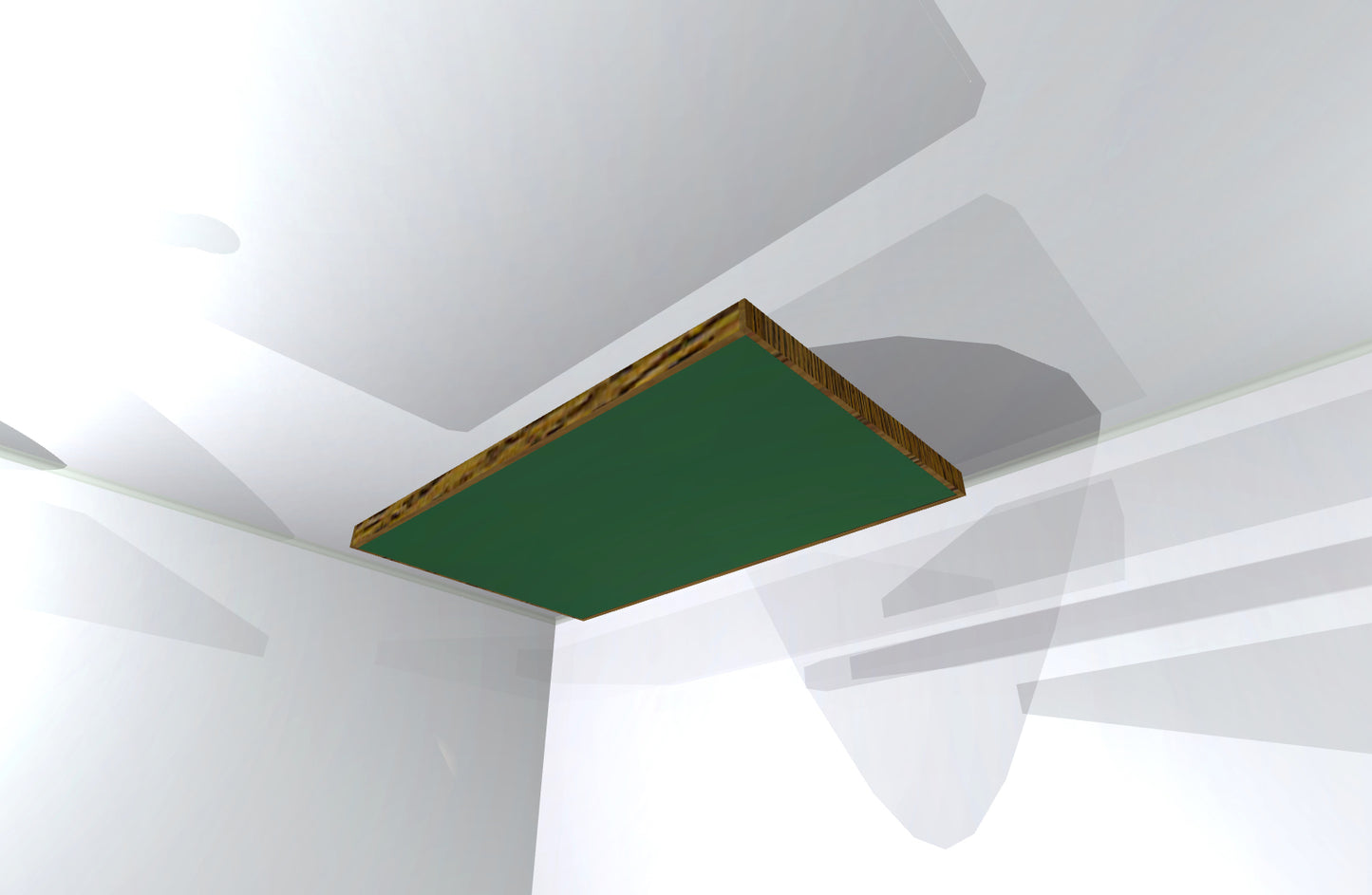 CEILING BAFFLE -  Hunter Green & Special Walnut